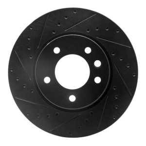Porsche Cayenne Brake Rotor (1) - Front - R1 Concepts - Drilled & Slotted - Black - `03-`18